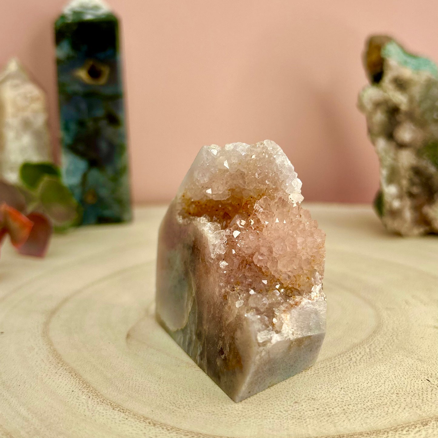 Pink Amethyst Sparkly Carving