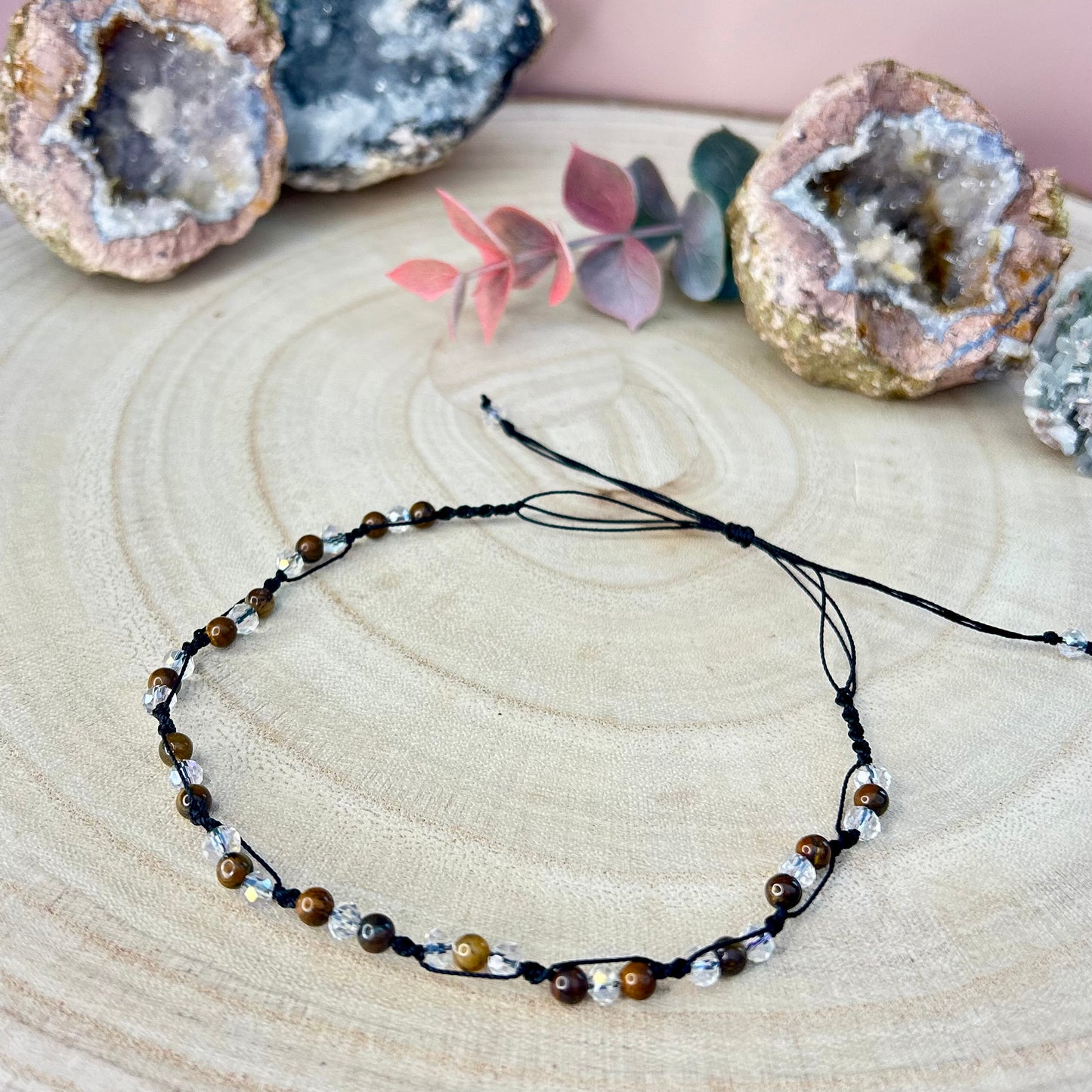 Crystal Macramé Anklet