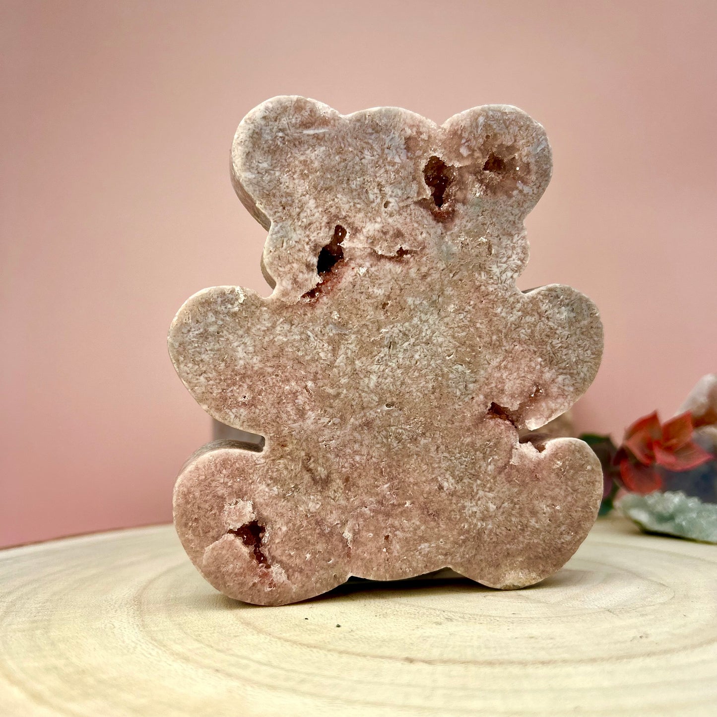 Pink Amethyst Teddy Carving