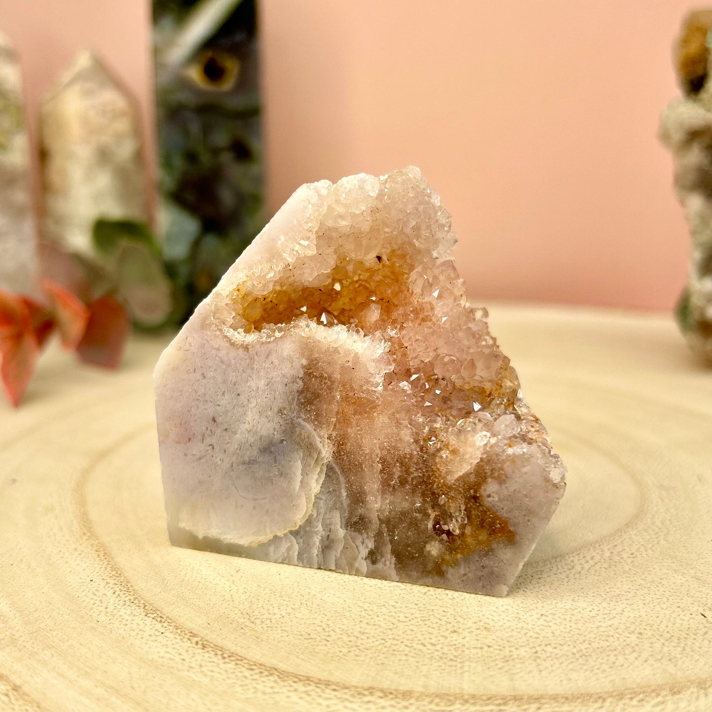 Pink Amethyst Sparkly Carving