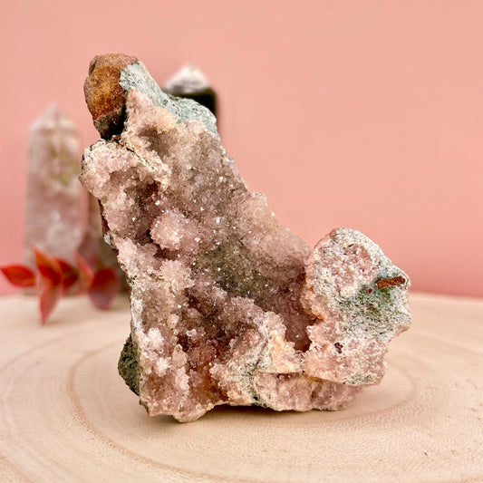 Druzy Pink Amethyst Raw Formation | with blue hues