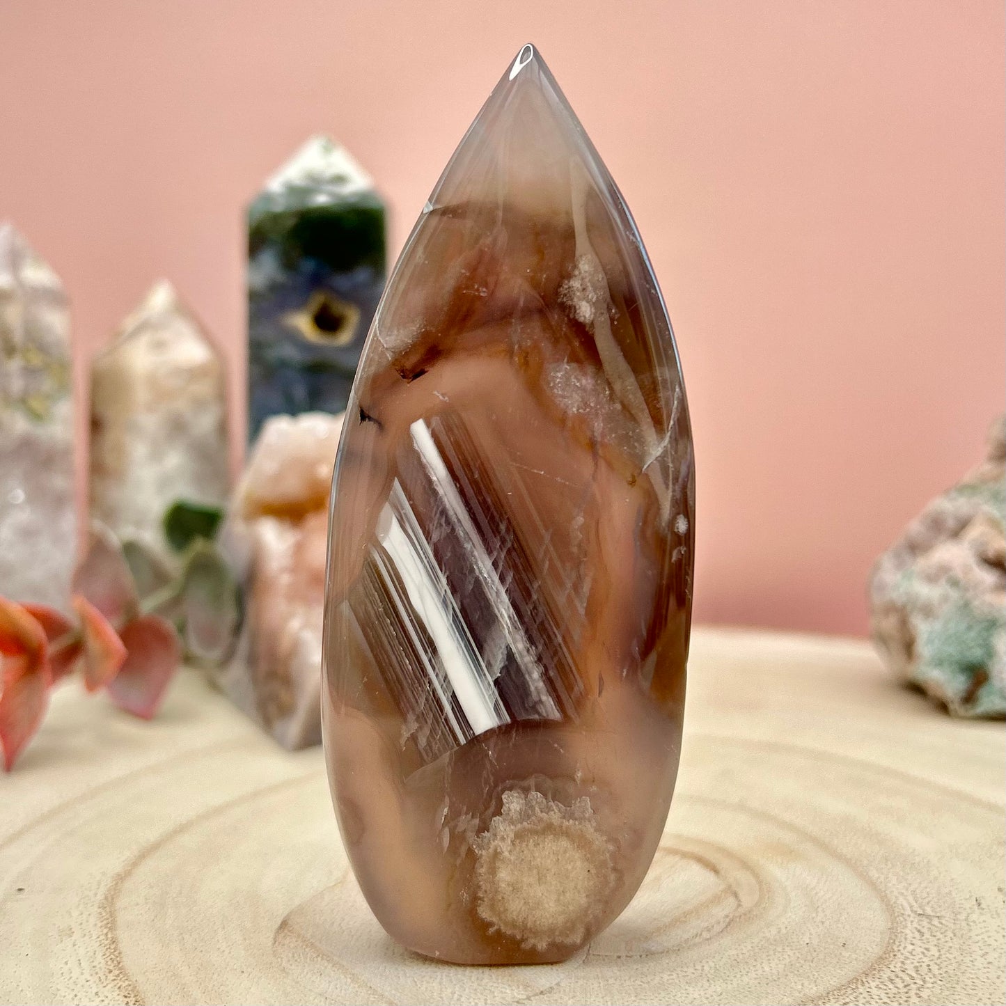 Black Flower Agate Flame