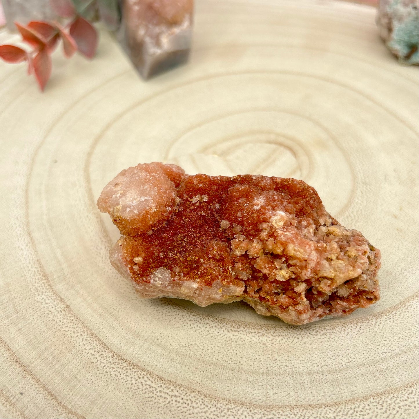 Pink Amethyst Raw Formation | Deep Red Orange