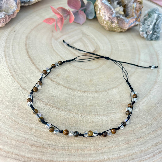 Crystal Macramé Anklet
