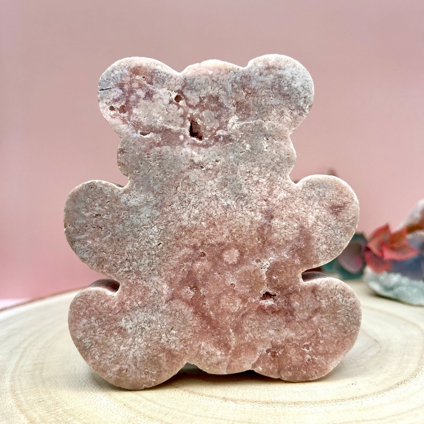 Pink Amethyst Teddy Carving