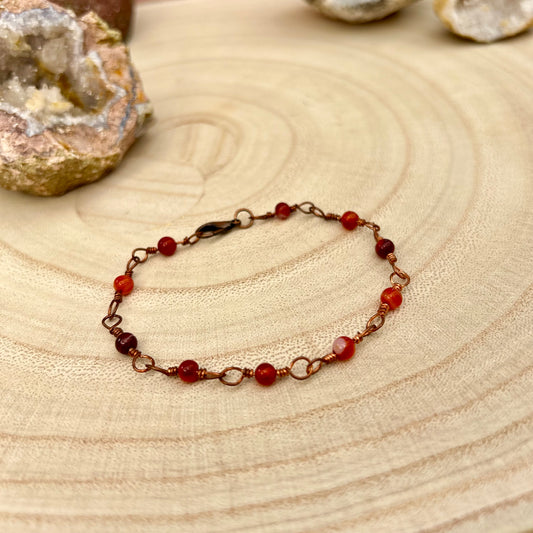 Carnelian and Copper Rosary bracelet