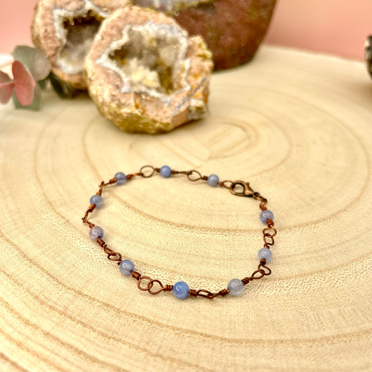 Aqua Marine Copper Rosary bracelet