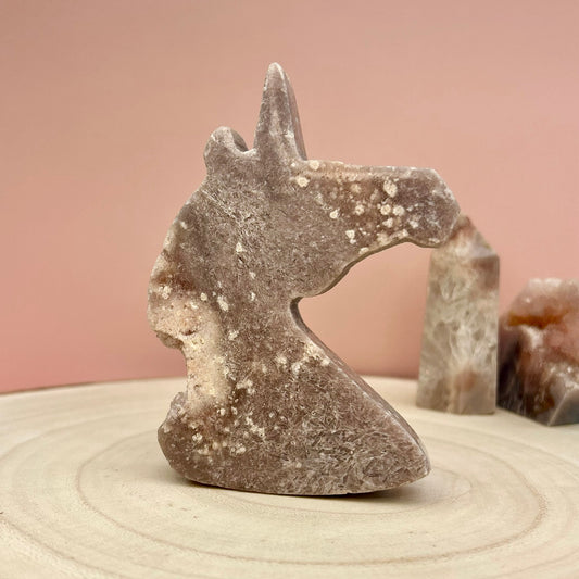 Pink Amethyst Unicorn Carving
