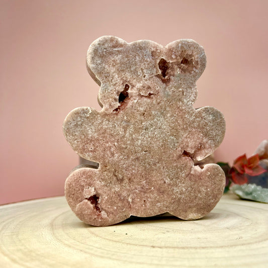 Pink Amethyst Teddy Carving